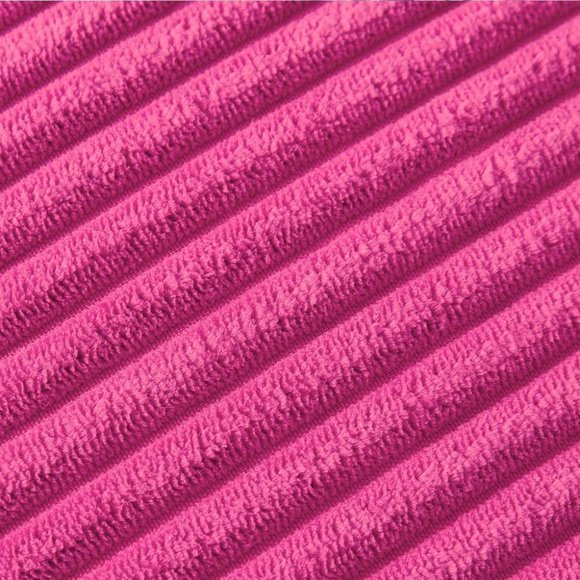 Hot Pink Corduroy Luxury Farmhouse Velvet Pompom Cute Throw Pillow Cover/CaseSet - Picture 5 of 8